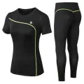 Women Gym Yoga Set Gym Clothes Tennis Yoga Shirt + Seamless Leggings Workout Sports Suit Active Wear