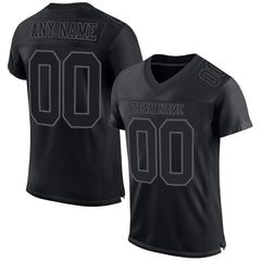 Custom Black Steel Gray Mesh Authentic Football Team Jersey