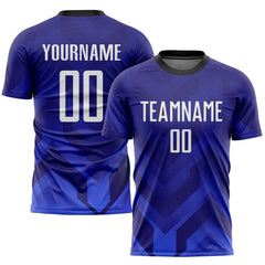 Custom Dark Purple White Royal-navy Sublimation Soccer Uniform Team Jersey