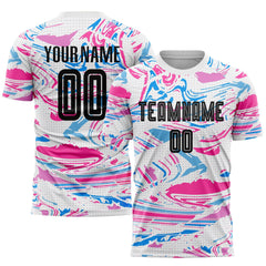 Custom Figure Black-pink Sublimation Soccer Uniform Team Jersey