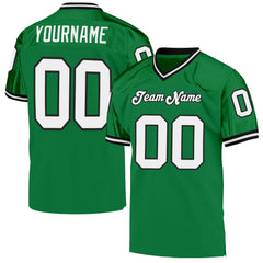 Custom Grass Green White-black Mesh Authentic Throwback Football Team Jersey